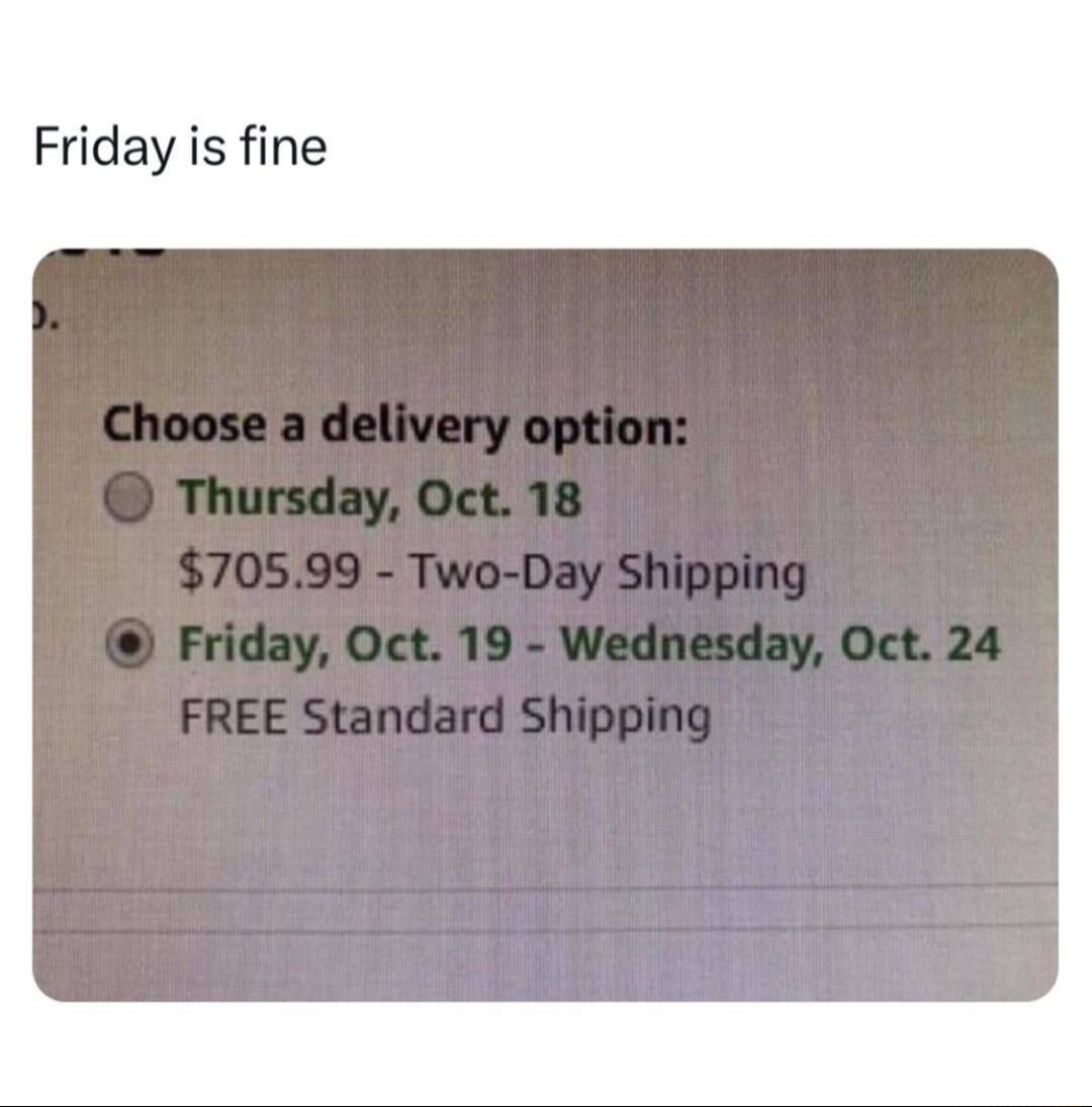 Friday is fine