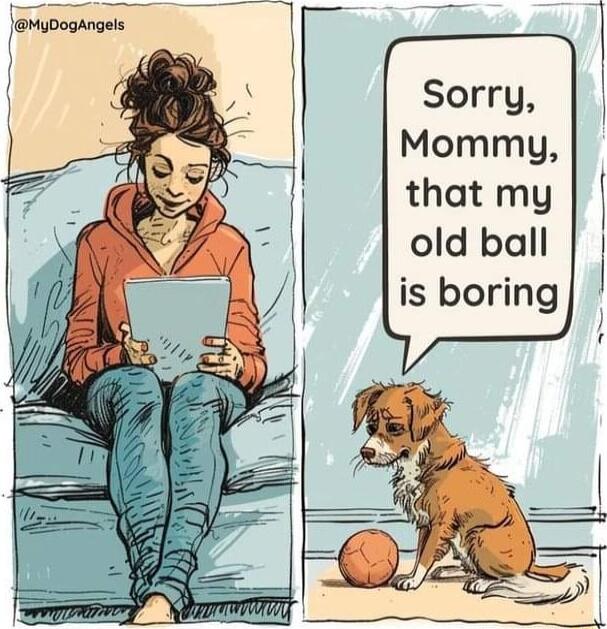 Sorry Mommuy that my old ball is boring