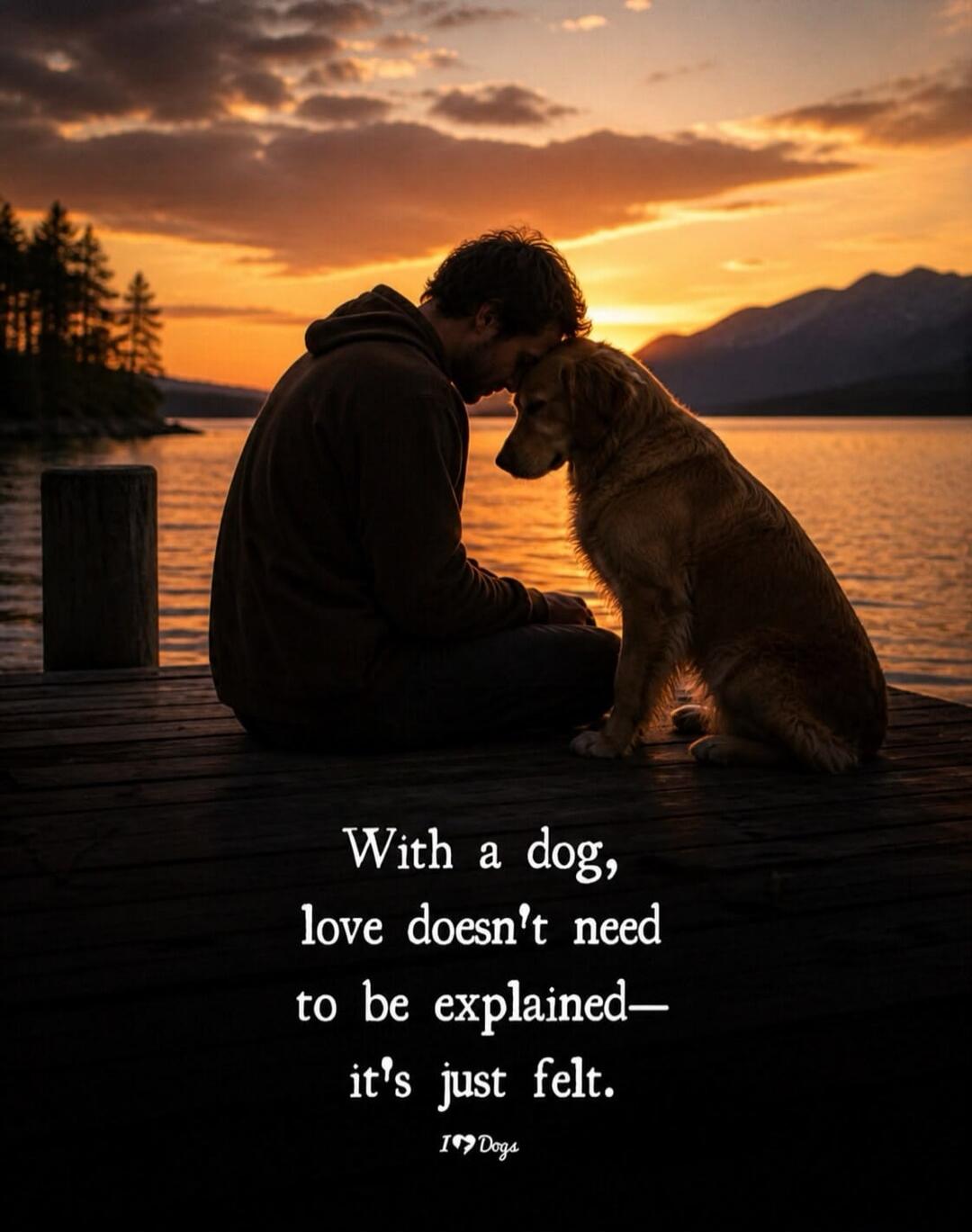 With a dog, love doesn't need to be explained— it's just felt.