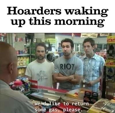 Hoarders waking up this morning Meiadml ike t0 retunn Some gasy please Ly