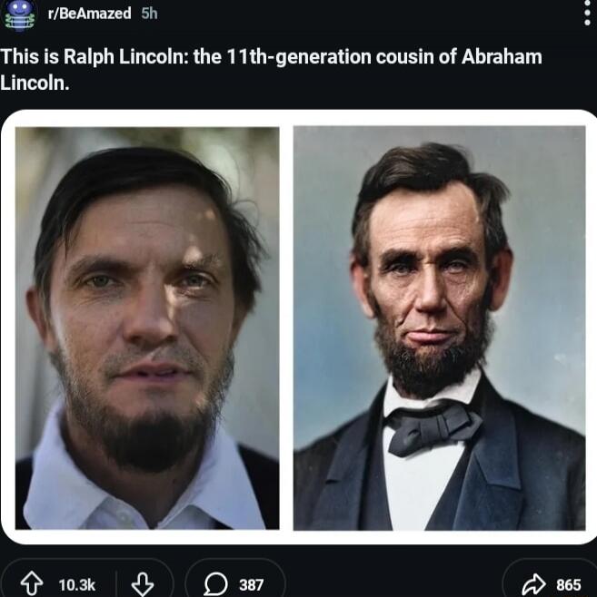 This is Ralph Lincoln: the 11th-generation cousin of Abraham Lincoln.