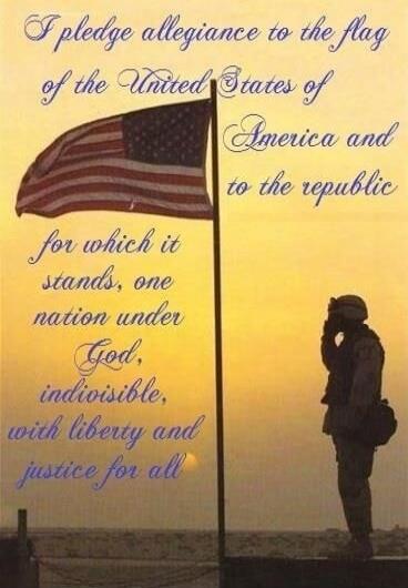 I pledge allegiance to the flag of the United States of America and to the republic for which it stands, one nation under God, indivisible, with liberty and justice for all.