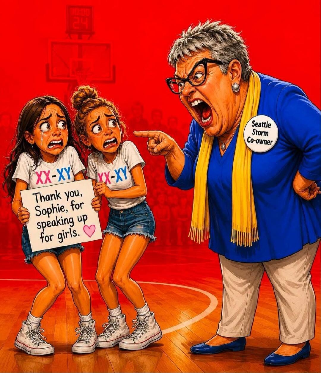 Thank you, Sophie, for speaking up for girls. XX-XY. Seattle Storm Co-owner.