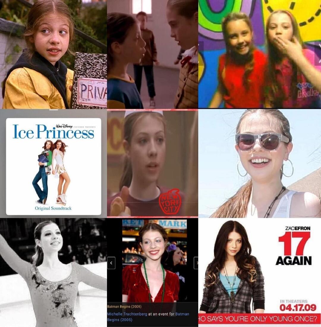Ice Princess Original Soundtrack; 17 Again; images of a young girl in various scenes; Zac Efron poster text appears; multiple movie-related thumbnails.