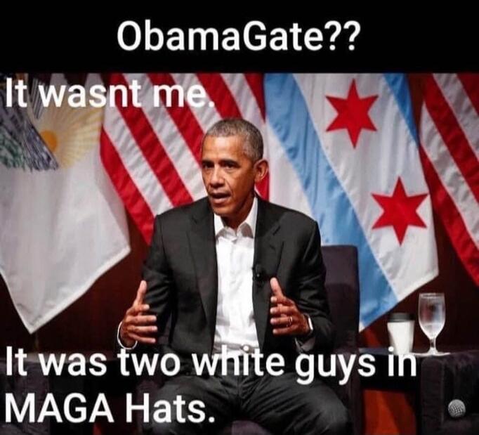 ObamaGate?? It wasn't me. It was two white guys in MAGA Hats.