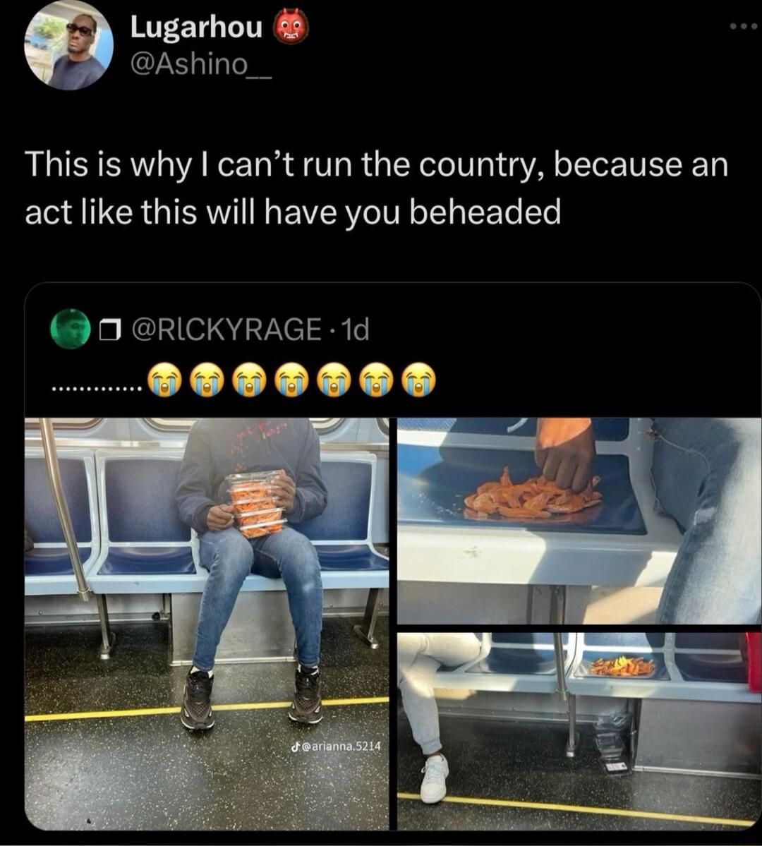 Lugarhou Ashino_ This is why cant run the country because an act like this will have you beheaded O RICKYRAGE 1d