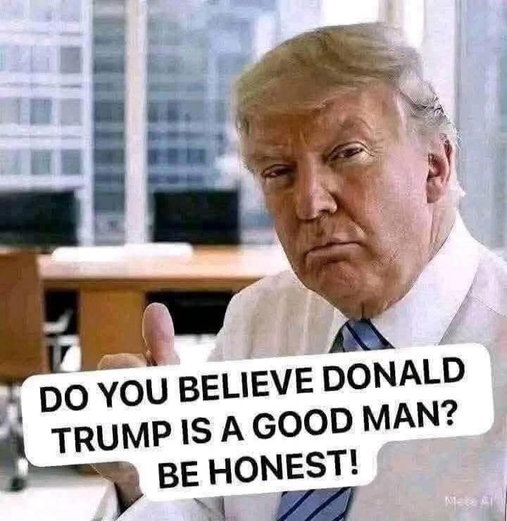 DO YOU BELIEVE DONALD TRUMP IS A GOOD MAN? BE HONEST!