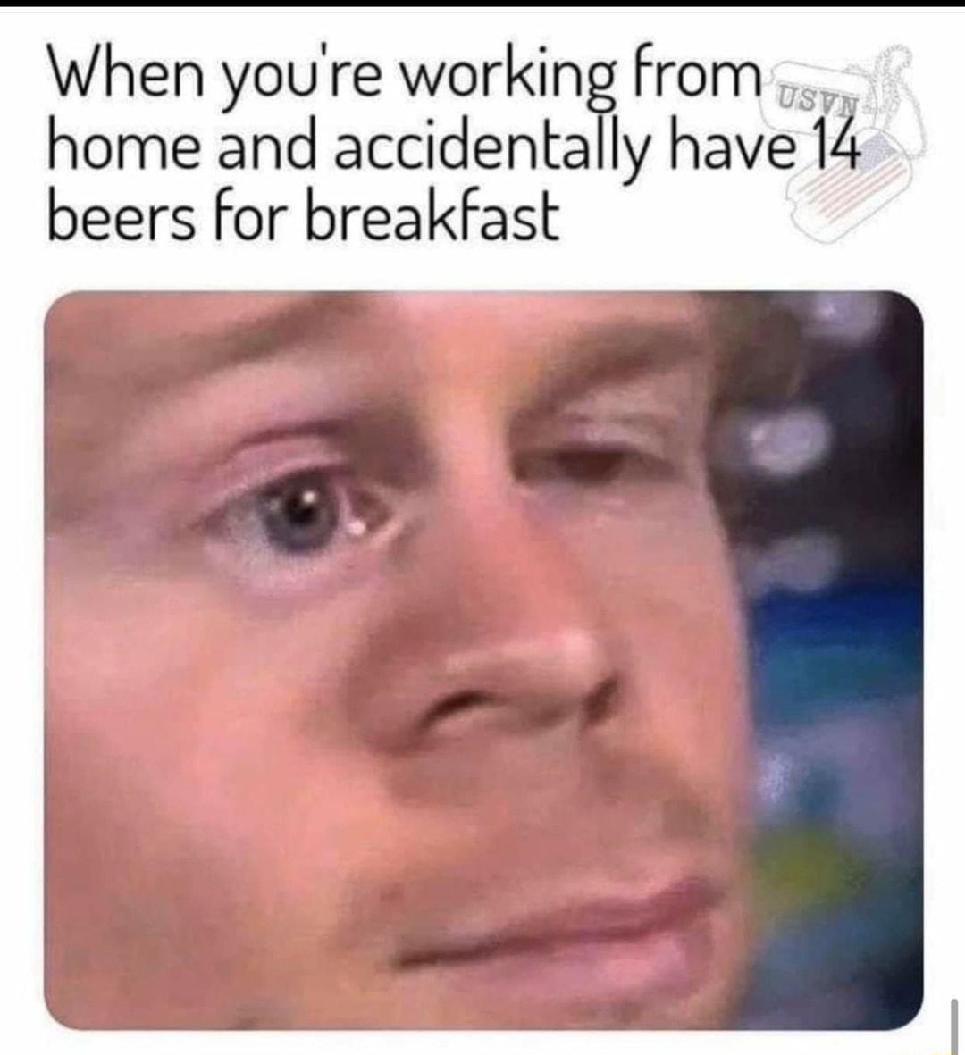 When youre working from home and accidentally have 14 beers for breakfast L