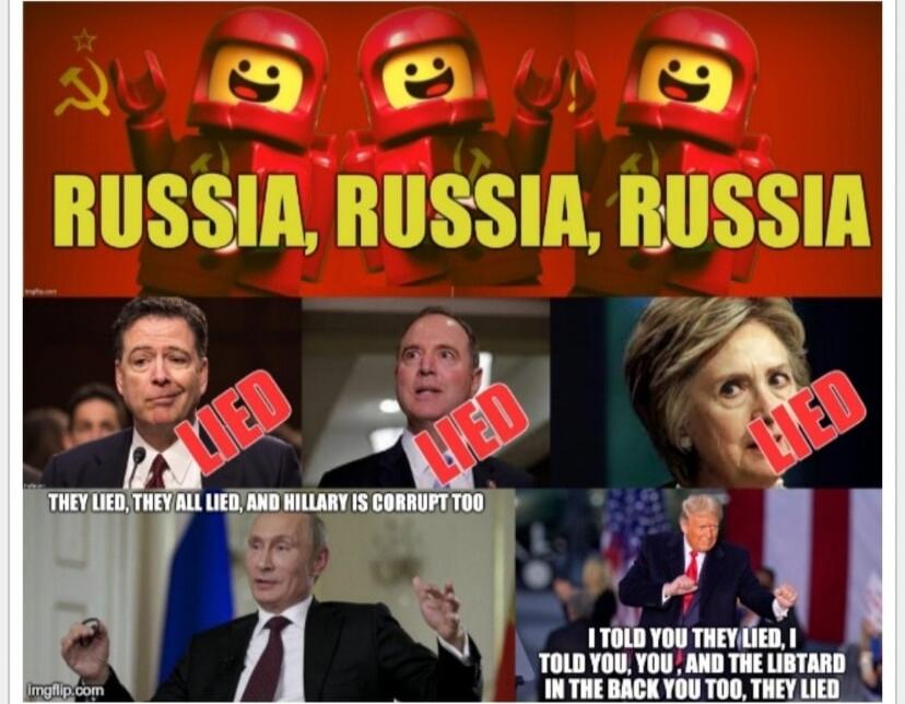 RUSSIA, RUSSIA, RUSSIA
THEY LIED, THEY ALL LIED, AND HILLARY IS CORRUPT TOO
Lied (red stamp) on some figures