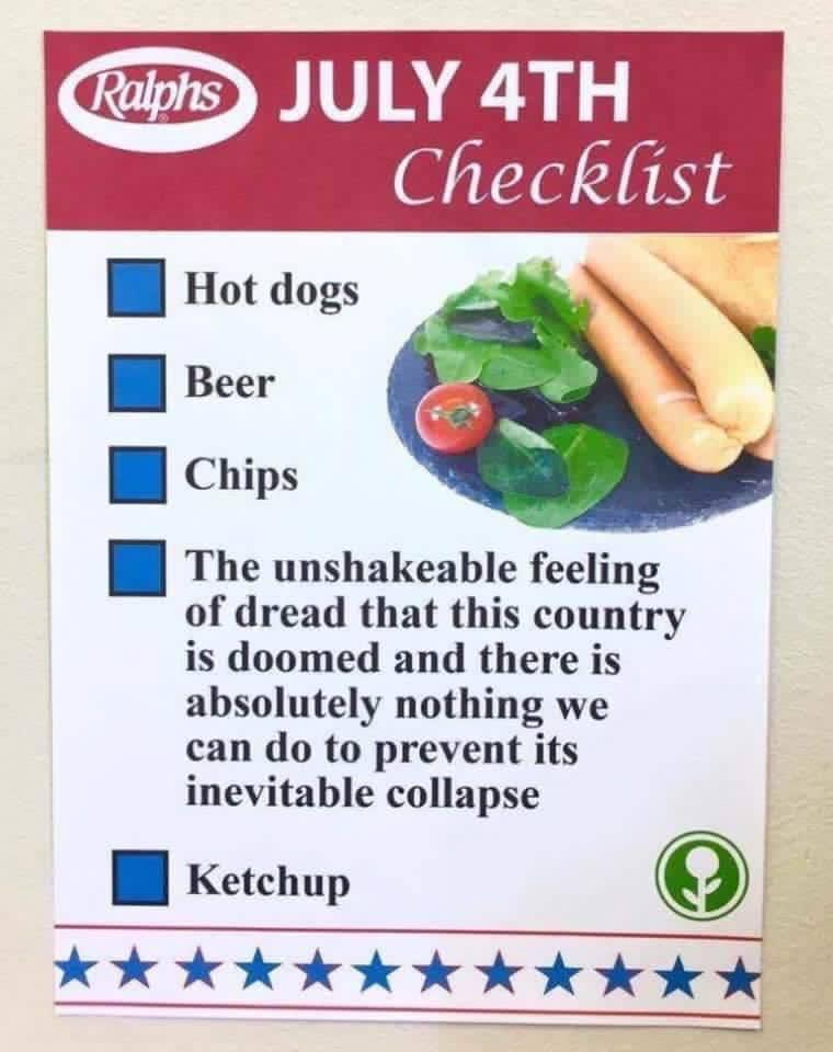 o l The unshakeable feeling of dread that this country is doomed and there is absolutely nothing we can do to prevent its inevitable collapse Ketchup e e kA Ak ke ke ke