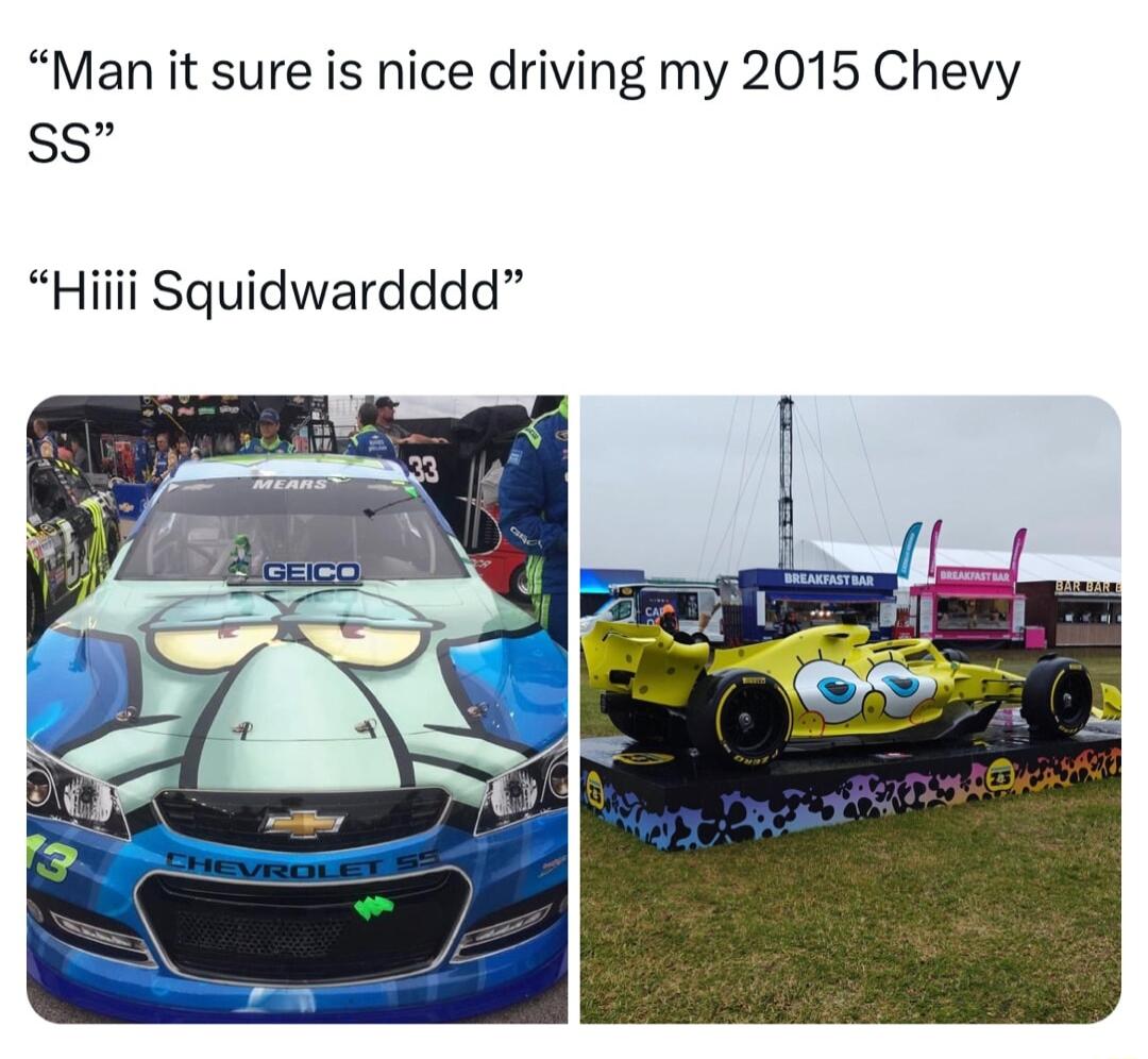 Man it sure is nice driving my 2015 Chevy ss Hiiii Squidwardddd