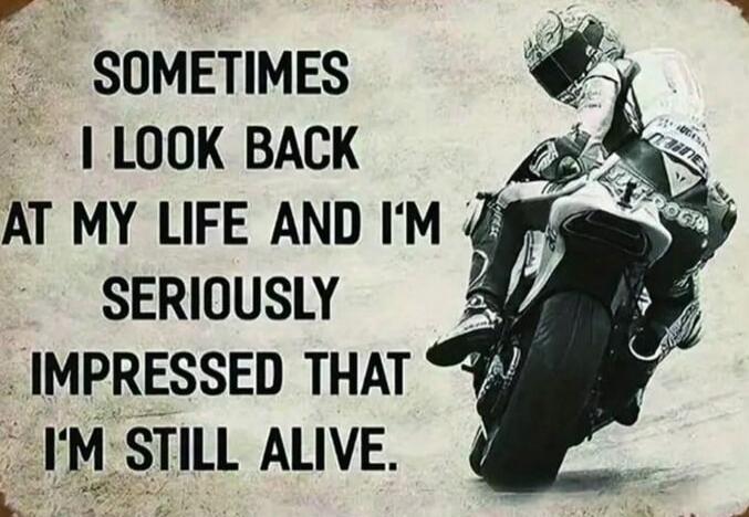 SOMETIMES I LOOK BACK AT MY LIFE AND I'M SERIOUSLY IMPRESSED THAT I'M STILL ALIVE.