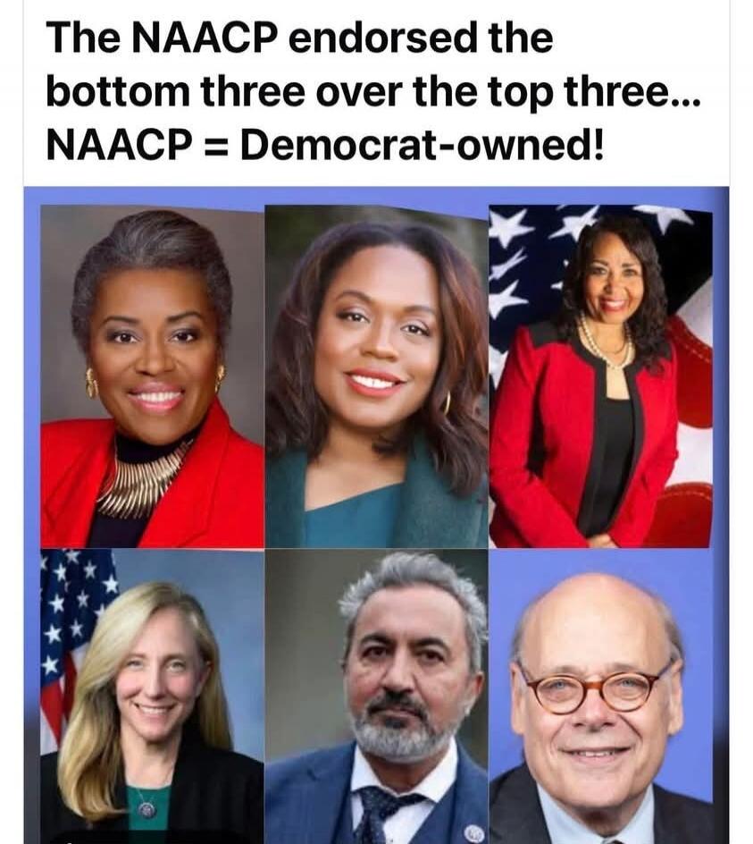 The NAACP endorsed the bottom three over the top three... NAACP = Democrat-owned!