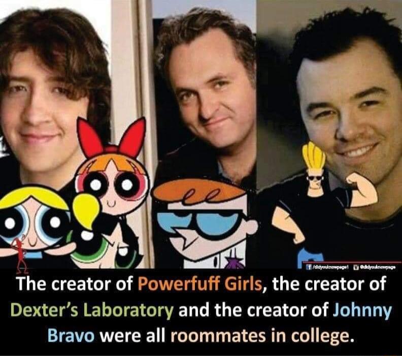 e The creator of Powerfuff Girls the creator of Dexters Laboratory and the creator of Johnny Bravo were all roommates in college