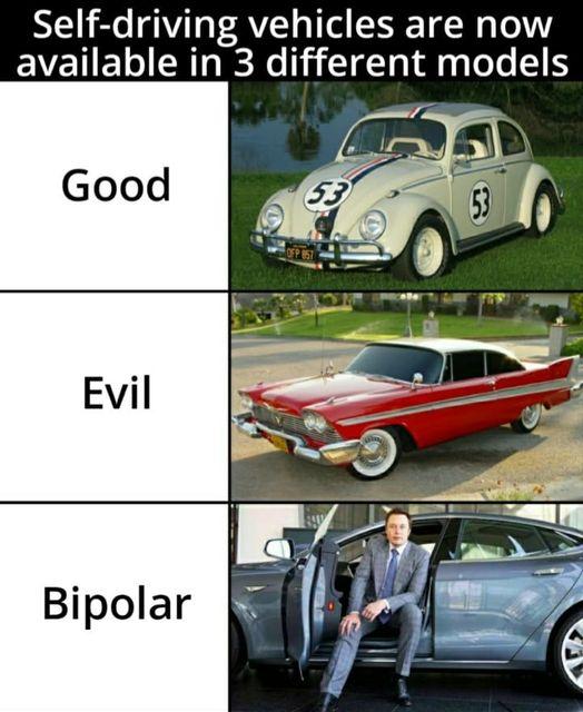 Self driving vehicles are now available in 3 different models