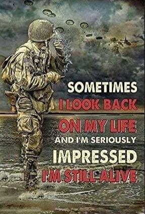 SOMETIMES I LOOK BACK ON MY LIFE AND I'M SERIOUSLY IMPRESSED I'M STILL ALIVE