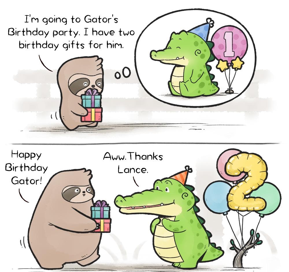 Tm qoing to Gators Birthday party I have two birthday gifts for him g Hoppy AwwThanks Girthday Gator chow hon lam GuddyGatorcom