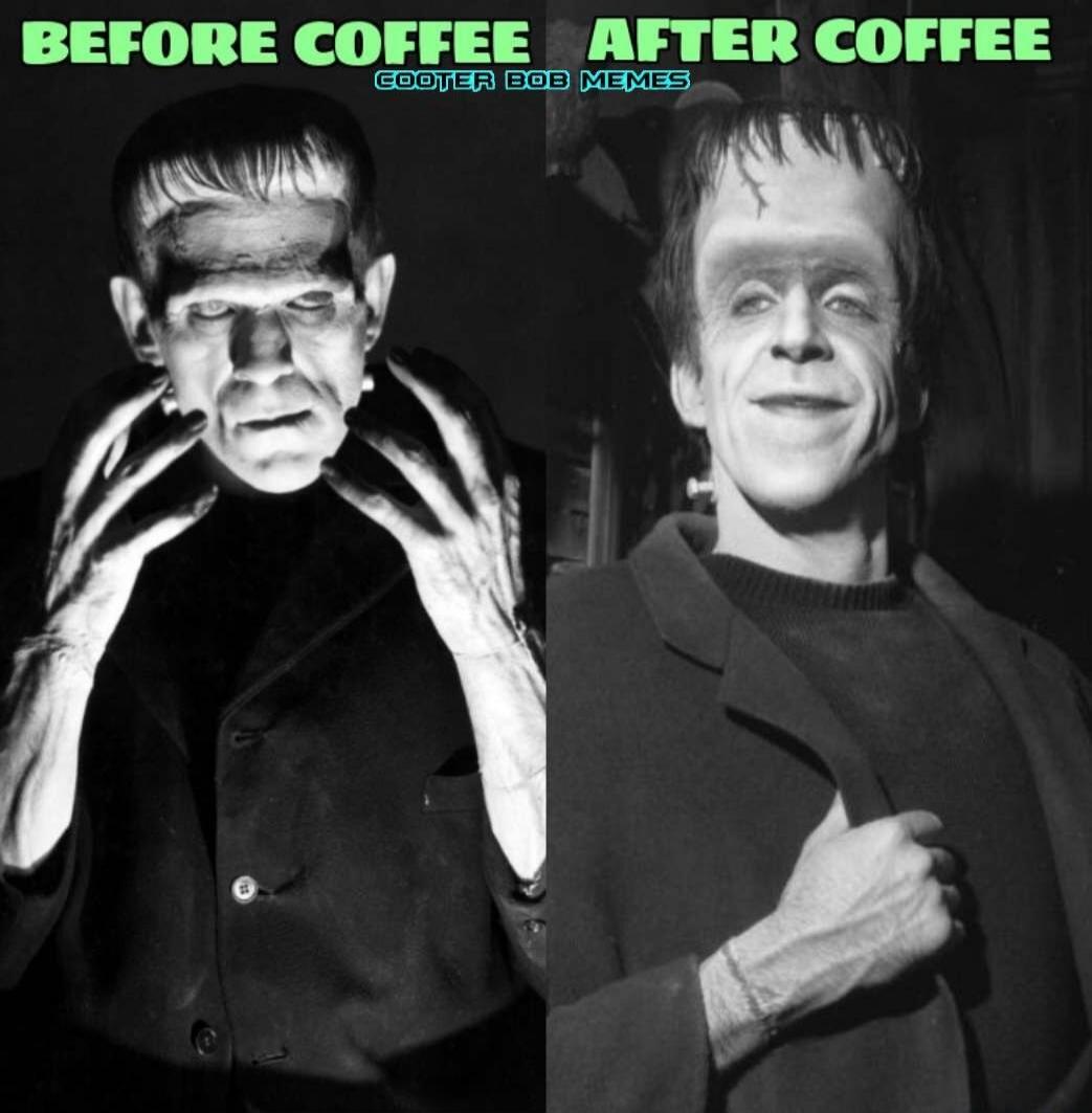 BEFORE COFFEE AFTER COFFEE COOTER BOB MEMES