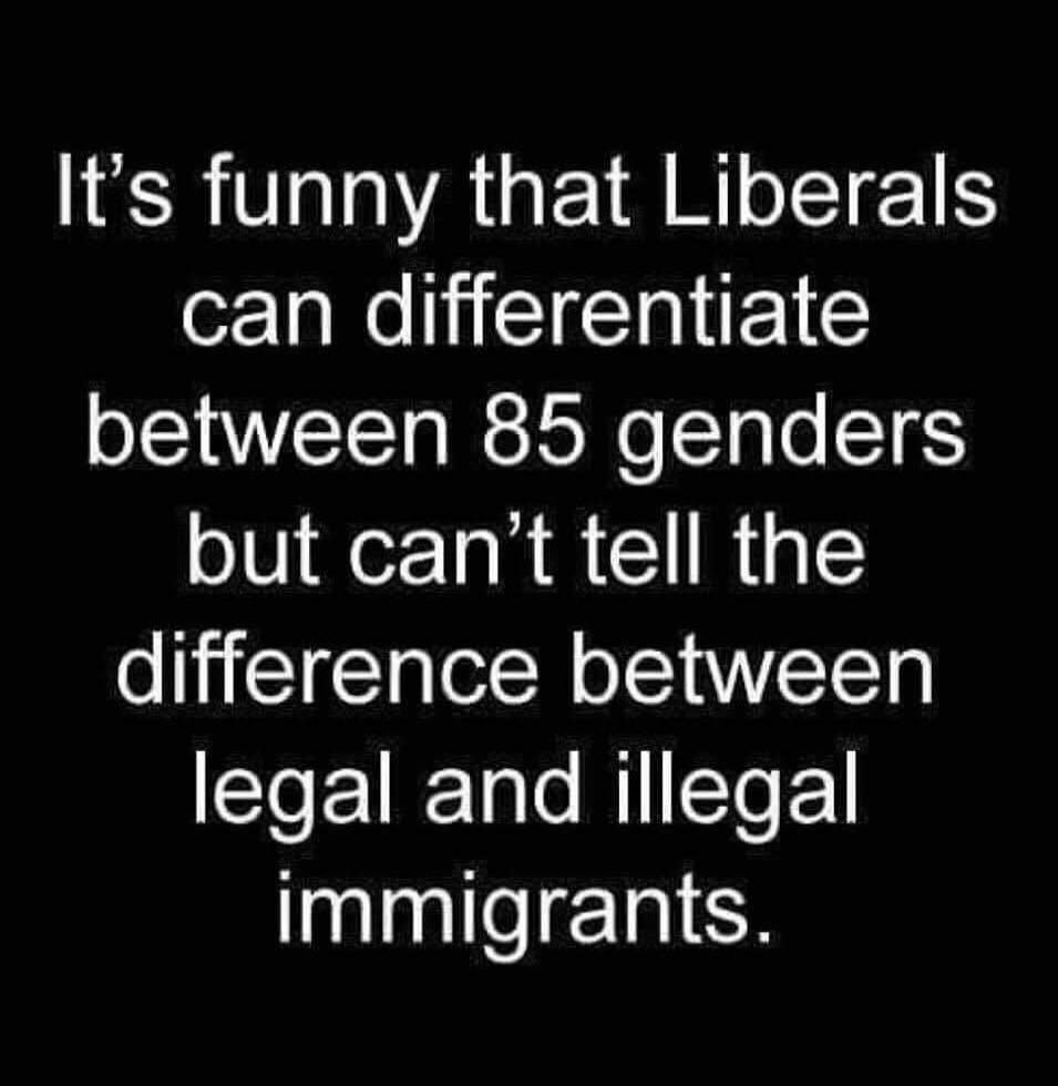 It’s funny that Liberals can differentiate between 85 genders but can’t tell the difference between legal and illegal immigrants.
Session ID: 1086761.