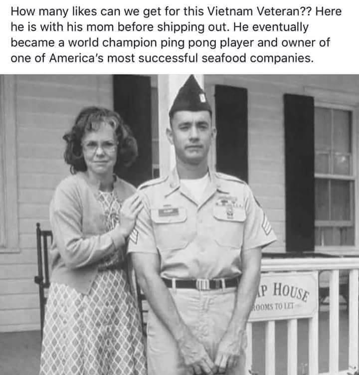 How many likes can we get for this Vietnam Veteran Here he is with his mom before shipping out He eventually became a world champion ping pong player and owner of one of Americas most successful seafood companies