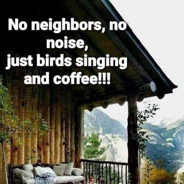No neighbors no noise just birds singing and coffee