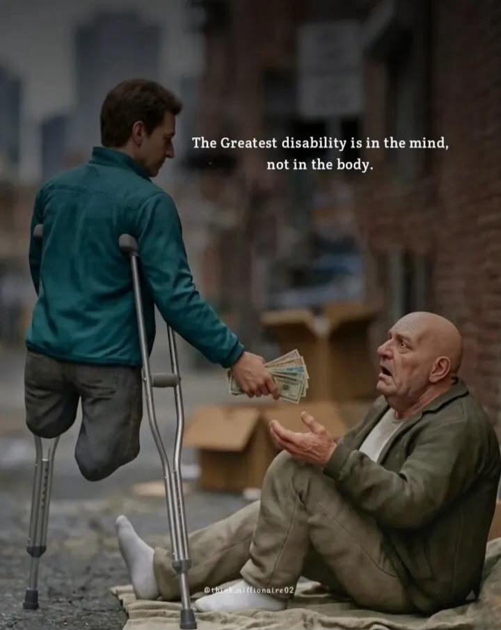 The Greatest disability is in the mind, not in the body.