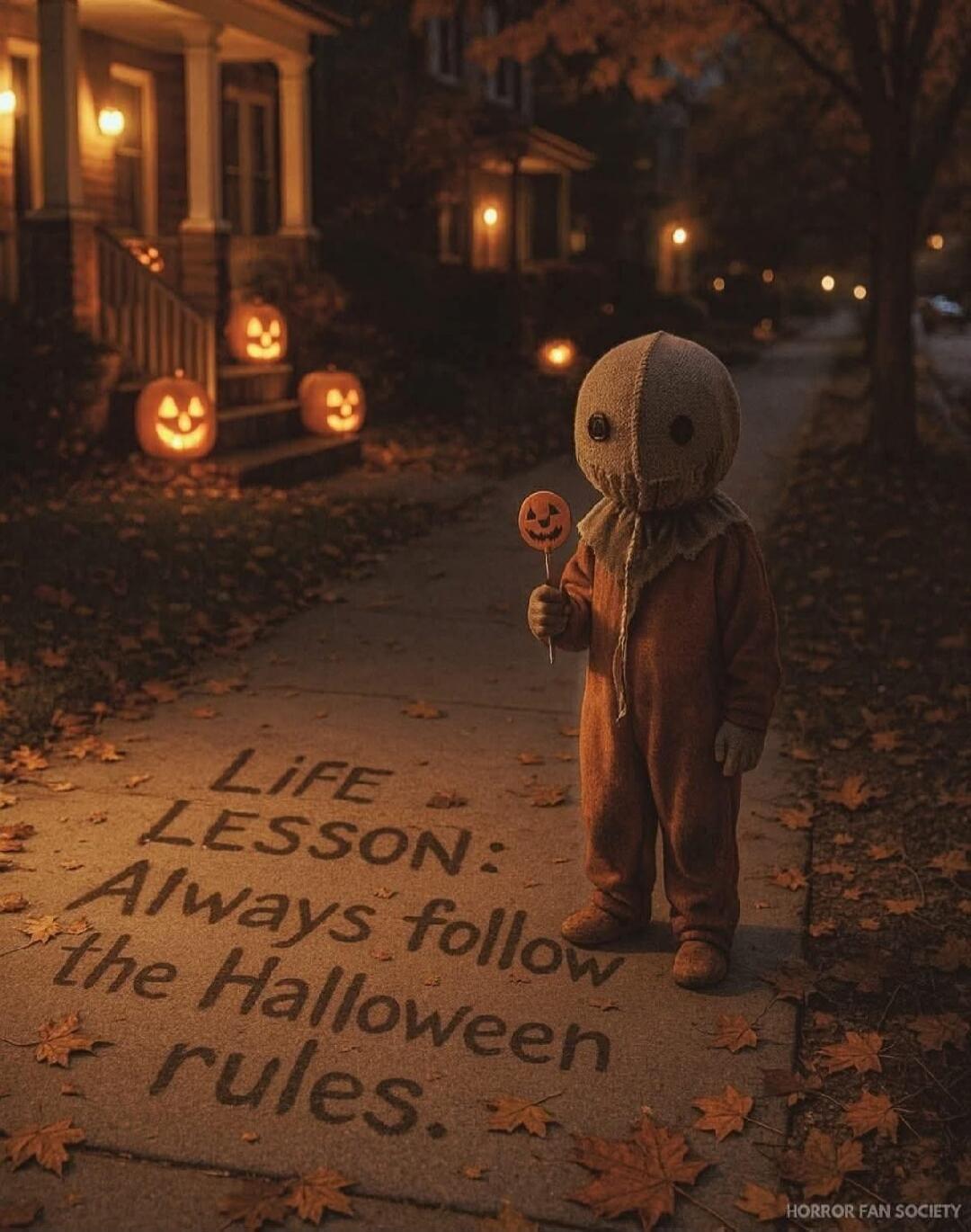 LIFE LESSON: Always follow the Halloween rules.