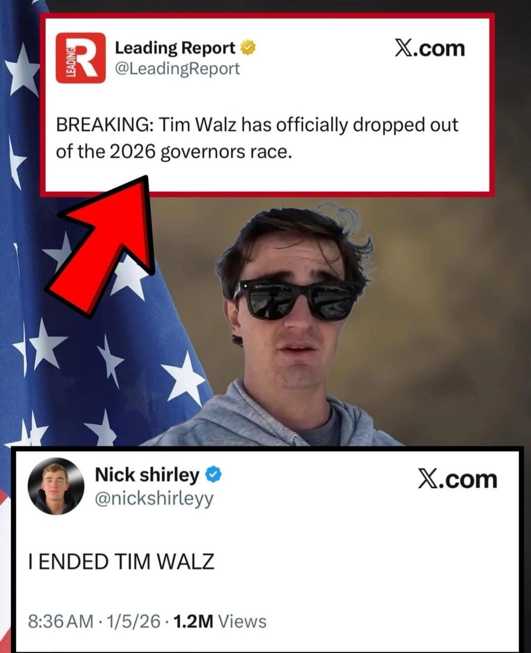 BREAKING: Tim Walz has officially dropped out of the 2026 governors race.

I ENDED TIM WALZ