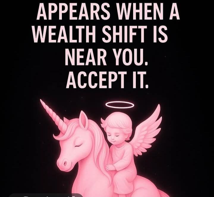 APPEARS WHEN A WEALTH SHIFT IS NEAR YOU. ACCEPT IT.