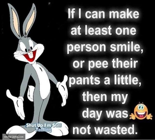 If I can make at least one person smile, or pee their pants a little, then my day was not wasted. Shut Up I'm Still Talking