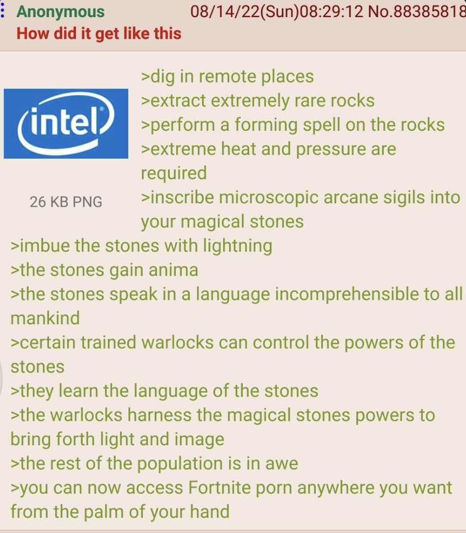 Anonymous 081422Sun082912 No8838581 How did it get like this dig in remote places v extract extremely rare rocks nte perform a forming spell on the rocks extreme heat and pressure are required 26 KB PNG inscribe microscopic arcane sigils into your magical stones imbue the stones with lightning the stones gain anima the stones speak in a language incomprehensible to all mankind certain trained warl