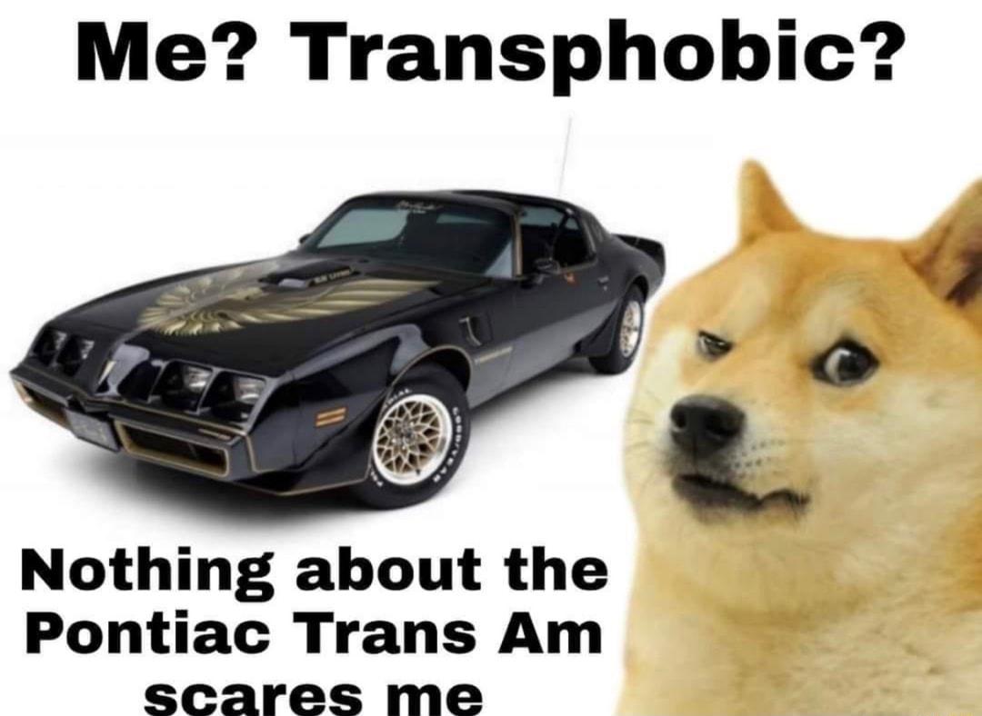 Me Transphobic Nothing about the Pontiac Trans Am scares me