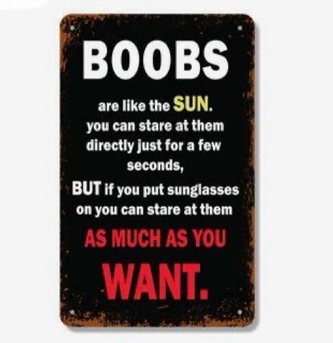 BOOBS are like the SUN. you can stare at them directly just for a few seconds, BUT if you put sunglasses on you can stare at them AS MUCH AS YOU WANT.