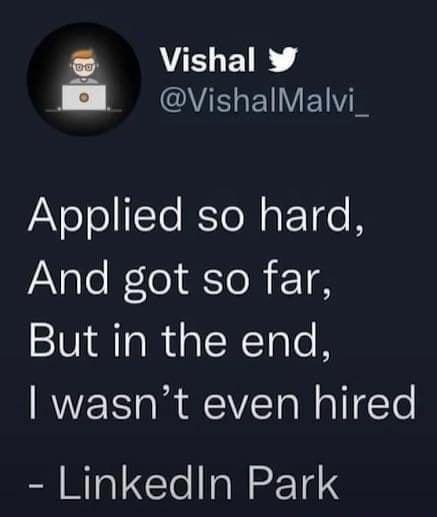 VIELEIR 4 ISR EY VNV JAVoJocTe Yo Mo 110 B Aalo N lol o R F 188 But in the end wasnt even hired LinkedIn Park