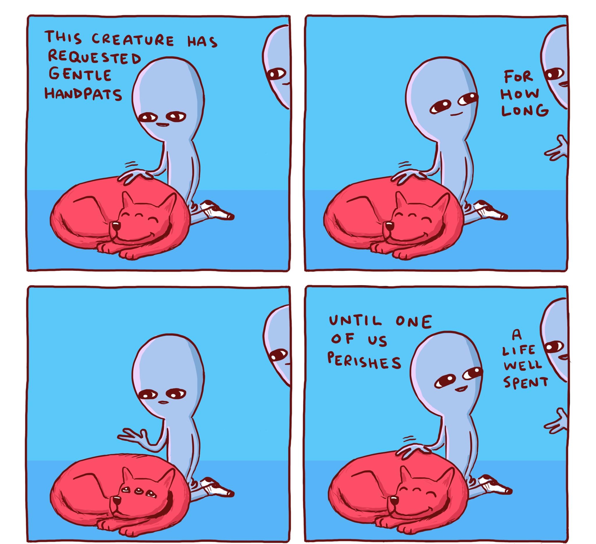 This ceeaTuRe HAs REQuESTED GEnTLE HAPATS UNTIL ONE OF us PeRisues AT