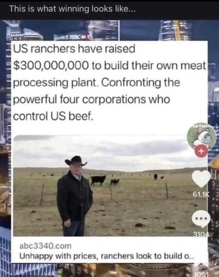US ranchers have alsed B 300000000 to build their own meat processing plant Confronting the powerful four corporations who control US beef 0com py with prices ranchers look to build o