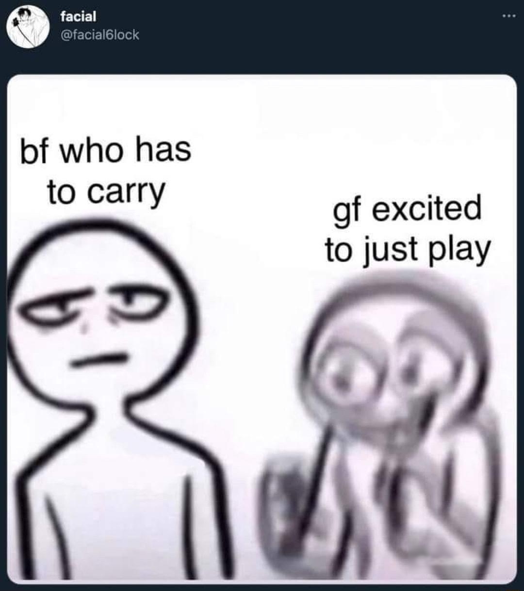 bf who has to carry of excited to just play