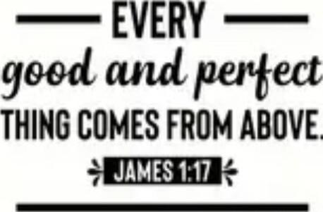 EVERY good and perfect thing comes from above. JAMES 1:17
