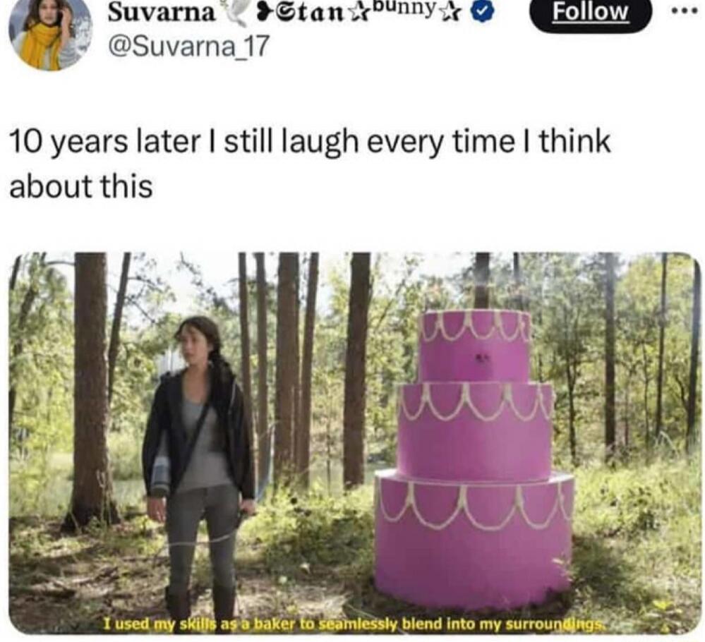 Suvarna @Suvarna_17 10 years later I still laugh every time I think about this I used my skills as a baker to seamlessly blend into my surroundings.