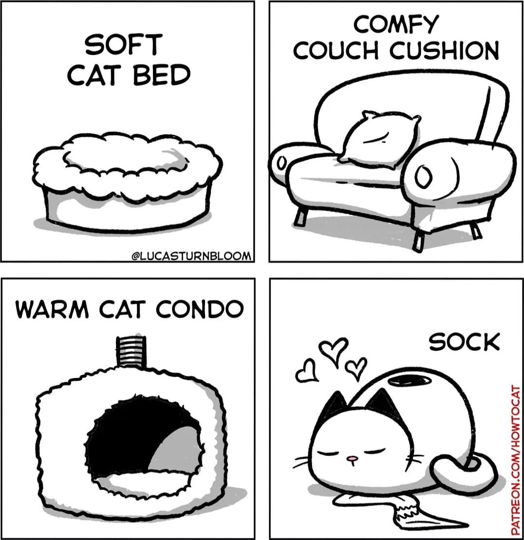 SOFT CAT BED SLUCASTURNBLOO COMFY COUCH CUSHION o r 3 WARM CAT CONDO SOCK dQQ parreoncommowrocar