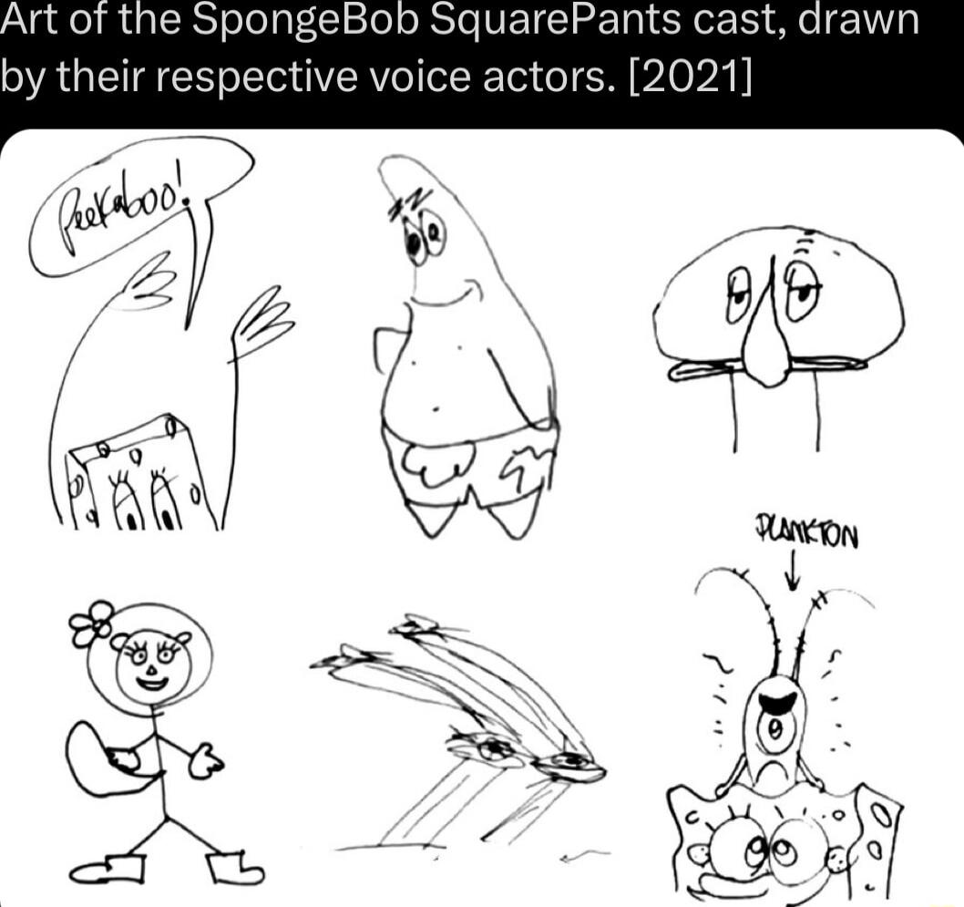 the SpongeBob SquarePant by their respective voice actors