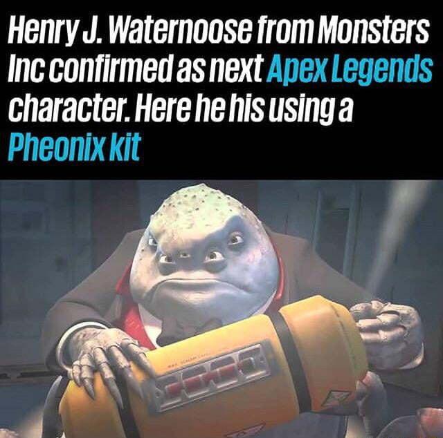 Henry J Waternoose from Monsters Inc confirmed as next Apex Legends character Here he his using a Pheonix kit