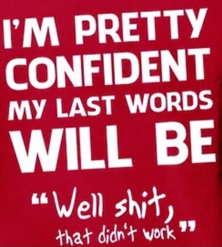 I'M PRETTY CONFIDENT MY LAST WORDS WILL BE 