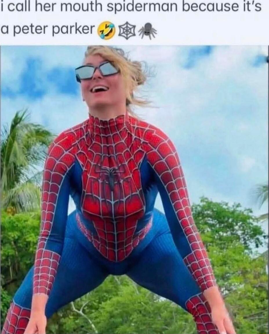 i call her mouth spiderman because it's a peter parker 😂🕸️🕷️