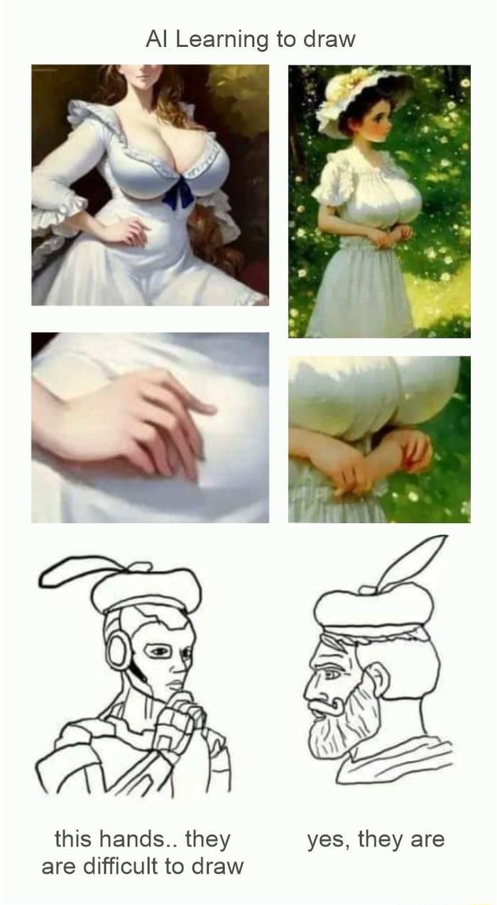 Al Learning to draw this hands they yes they are are difficult to draw