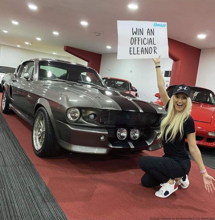 Omaze WIN AN OFFICIAL ELEANOR. Actual vehicle to be awarded not depicted.