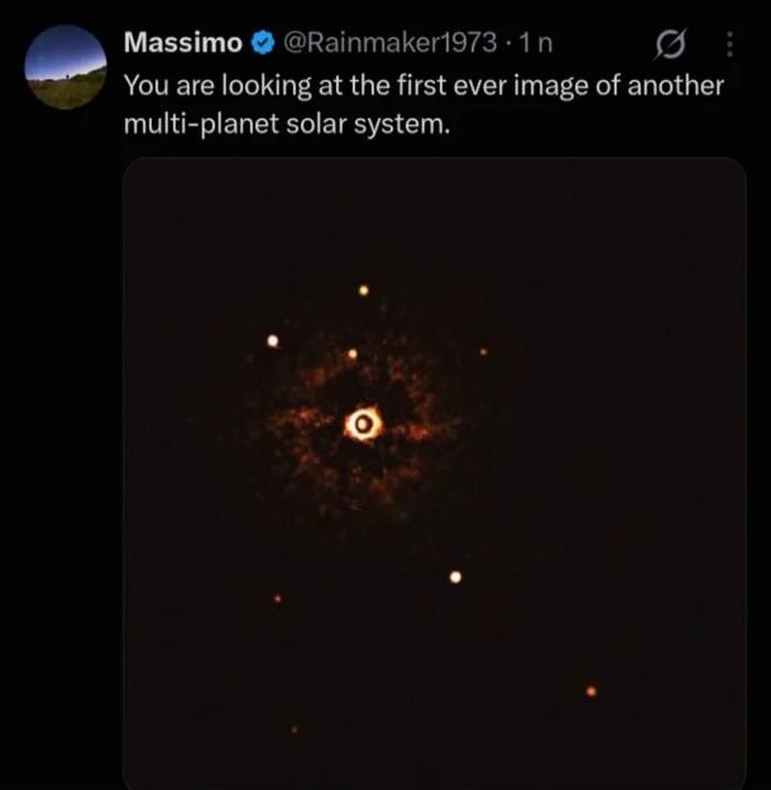 You are looking at the first ever image of another multi-planet solar system.