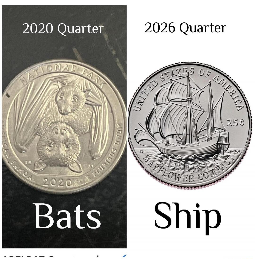 2020 Quarter 2026 Quarter NATIONAL PARK AMERICAN SAMOA 2020 PLURIBUS UNUM UNITED STATES OF AMERICA 25¢ MAYFLOWER COMPACT Bats Ship