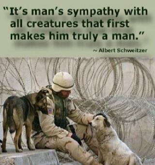 It's man's sympathy with all creatures that first makes him truly a man.