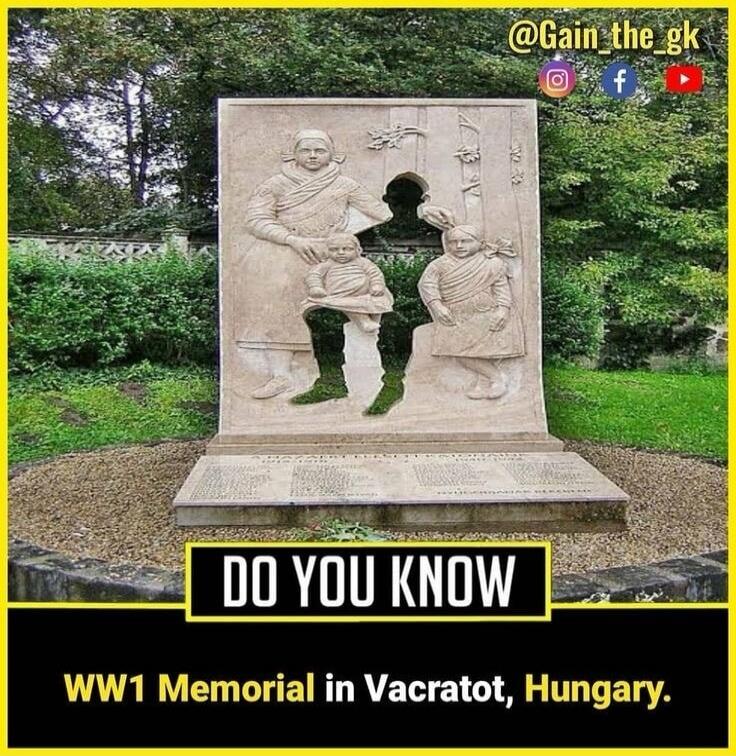 DO YOU KNOW WW1 Memorial in Vacratot, Hungary. @Gain_the_gk
